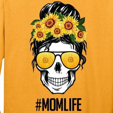 Mom Life Sunflower Skull Long Sleeve Shirt