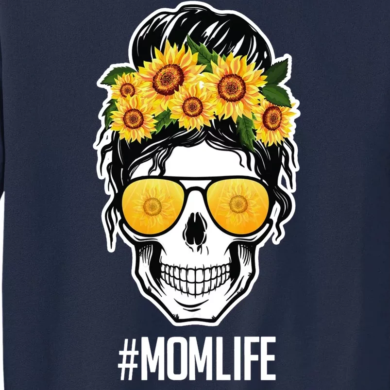 Mom Life Sunflower Skull Tall Sweatshirt