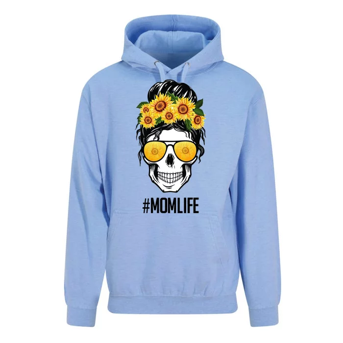 Mom Life Sunflower Skull Unisex Surf Hoodie