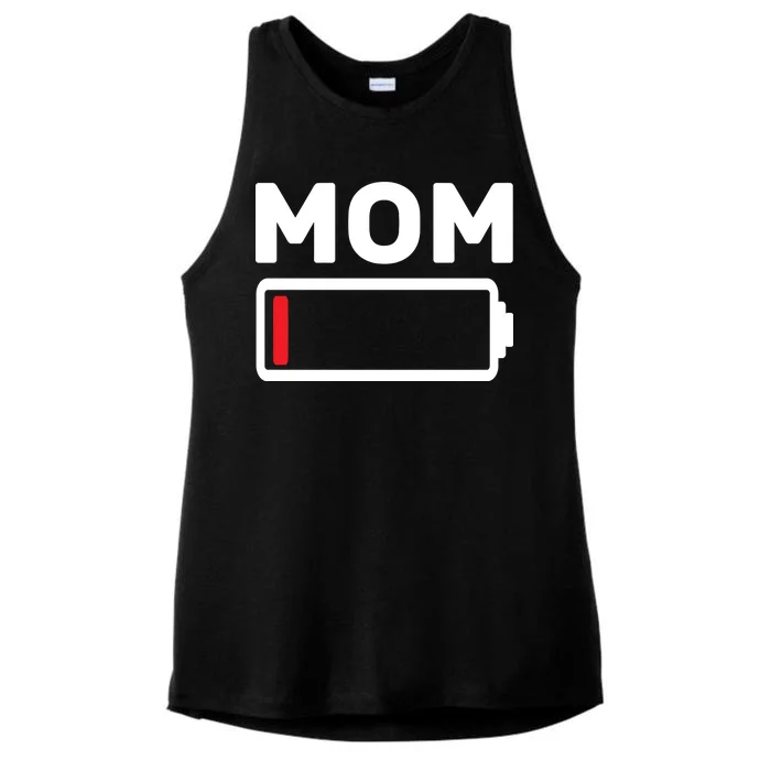 Mom Low Battery Ladies Tri-Blend Wicking Tank