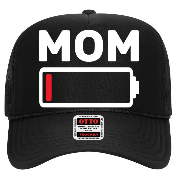 Mom Low Battery High Crown Mesh Trucker Hat