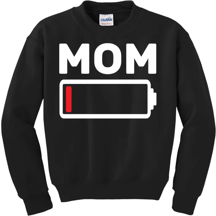 Mom Low Battery Kids Sweatshirt