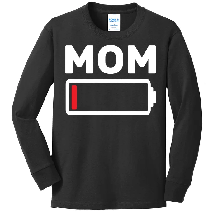 Mom Low Battery Kids Long Sleeve Shirt