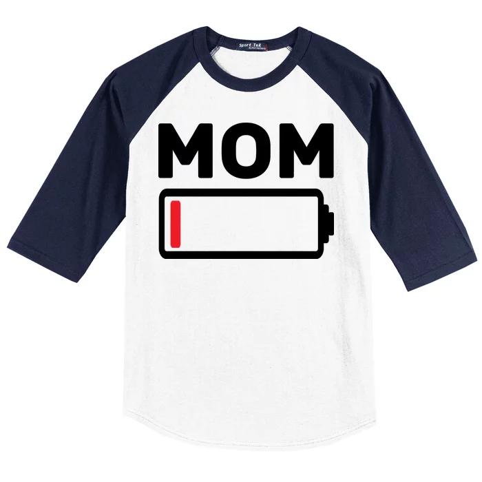 Mom Low Battery Baseball Sleeve Shirt