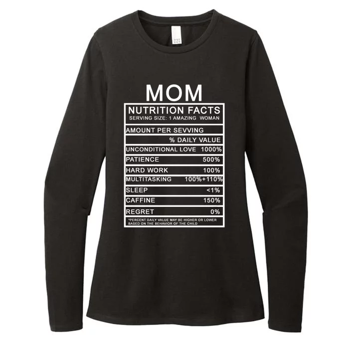 Mom Nutritional Facts Funny Womens CVC Long Sleeve Shirt