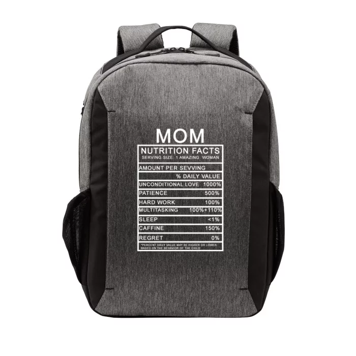 Mom Nutritional Facts Funny Vector Backpack