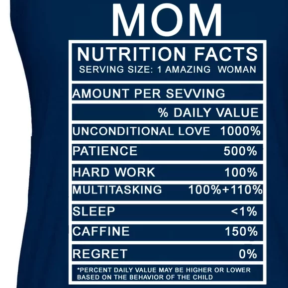 Mom Nutritional Facts Funny Ladies Essential Flowy Tank