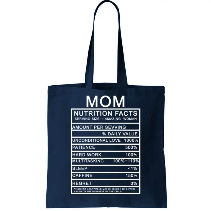 Mom Nutritional Facts Funny Tote Bag