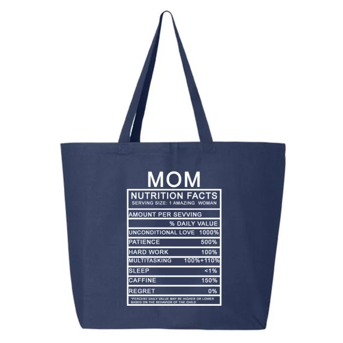 Mom Nutritional Facts Funny 25L Jumbo Tote