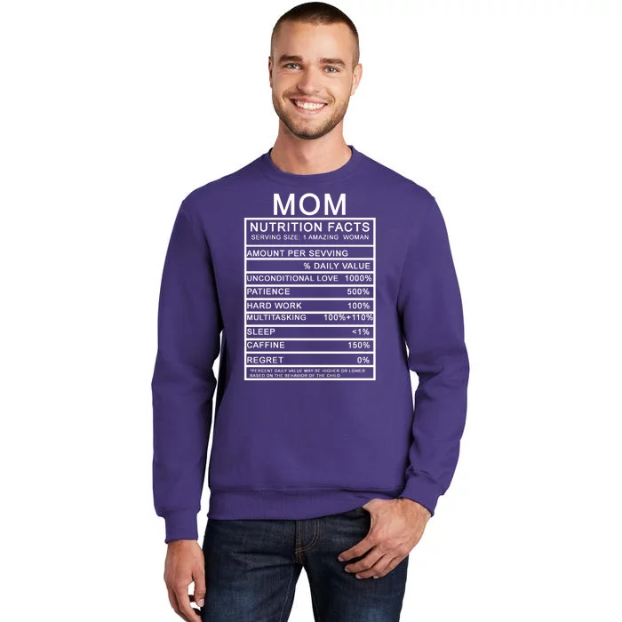 Mom Nutritional Facts Funny Sweatshirt