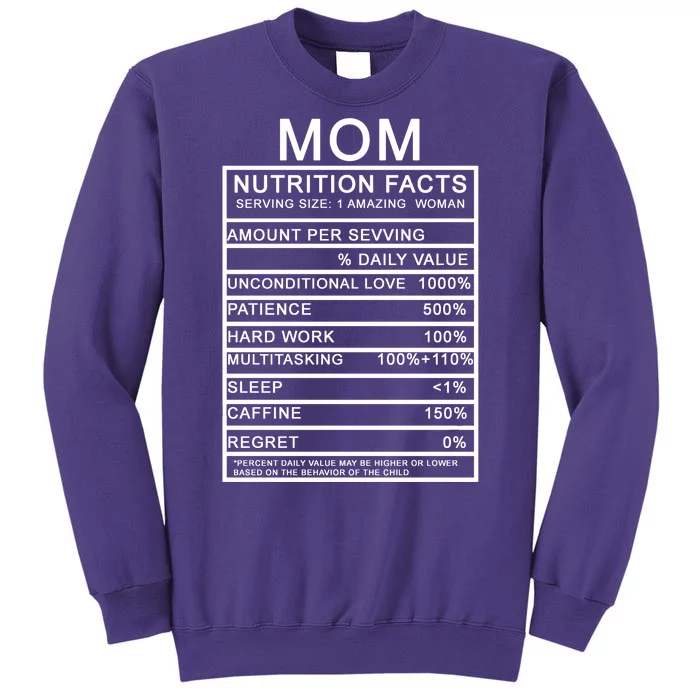 Mom Nutritional Facts Funny Sweatshirt