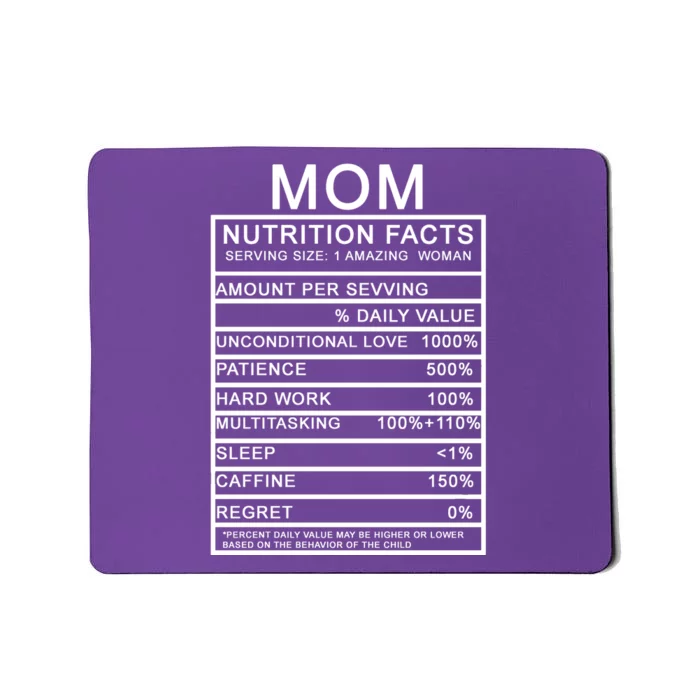 Mom Nutritional Facts Funny Mousepad