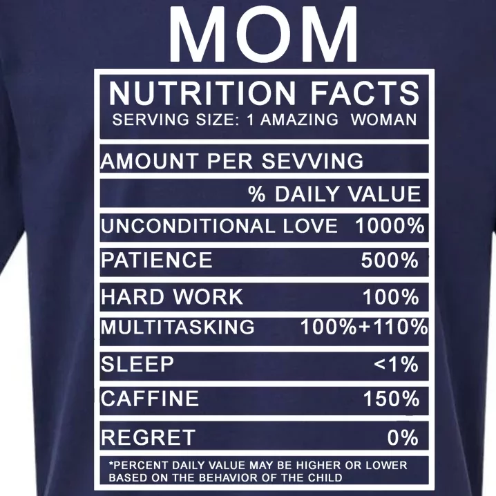 Mom Nutritional Facts Funny Sueded Cloud Jersey T-Shirt