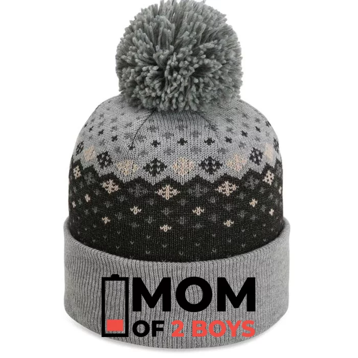 Mom Of 2 Boys Low Battery The Baniff Cuffed Pom Beanie