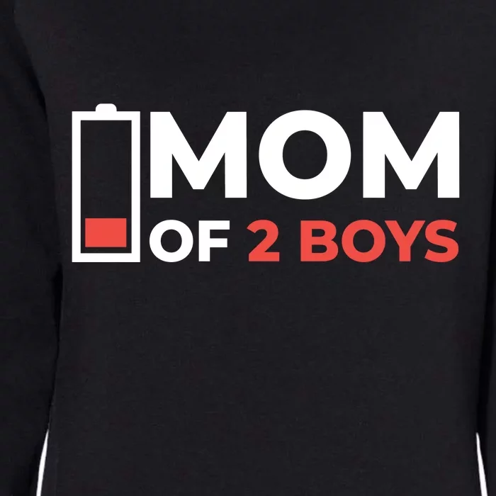 Mom Of 2 Boys Low Battery Womens California Wash Sweatshirt