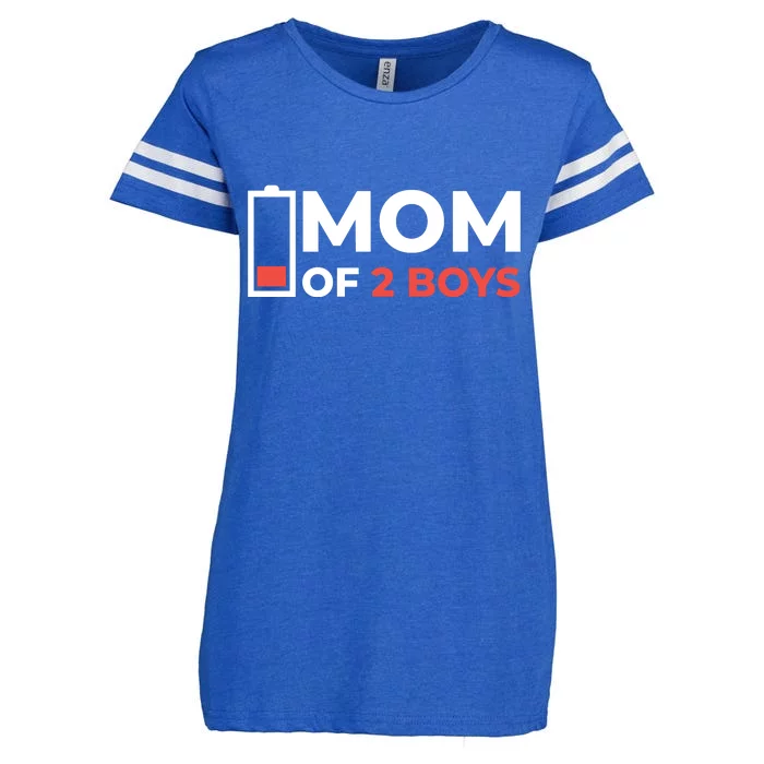 Mom Of 2 Boys Low Battery Enza Ladies Jersey Football T-Shirt