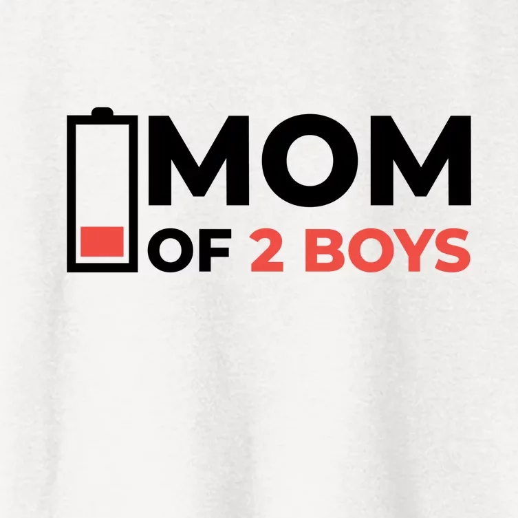 Mom Of 2 Boys Low Battery Women's Crop Top Tee