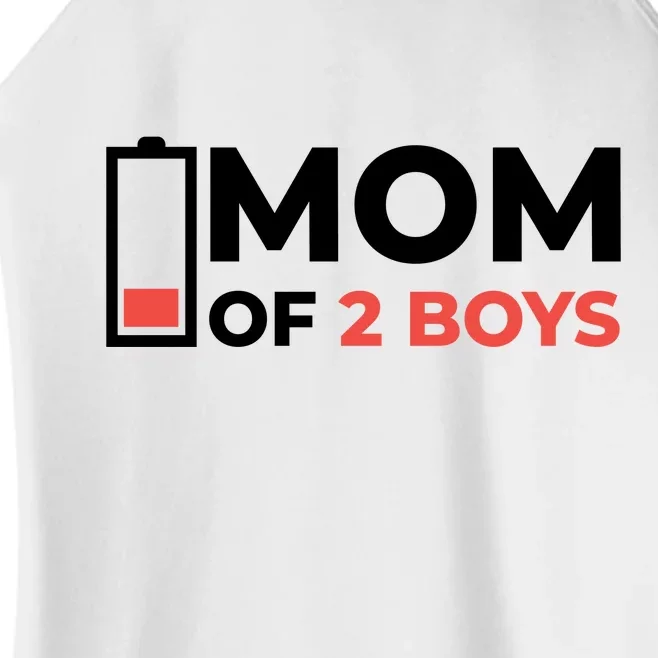 Mom Of 2 Boys Low Battery Women’s Perfect Tri Rocker Tank