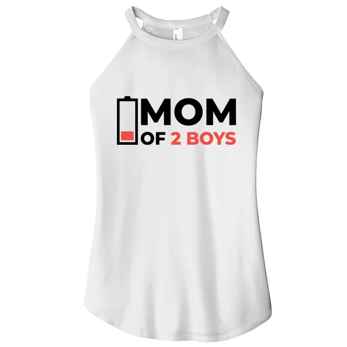 Mom Of 2 Boys Low Battery Women’s Perfect Tri Rocker Tank