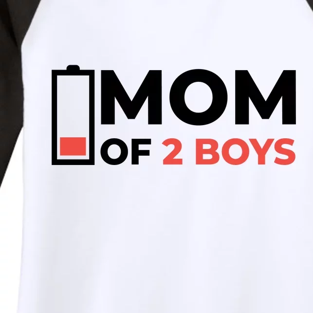 Mom Of 2 Boys Low Battery Women's Tri-Blend 3/4-Sleeve Raglan Shirt