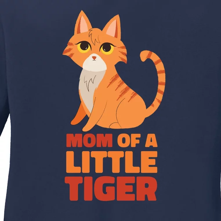 Mom Of A Little Tiger Ladies Long Sleeve Shirt