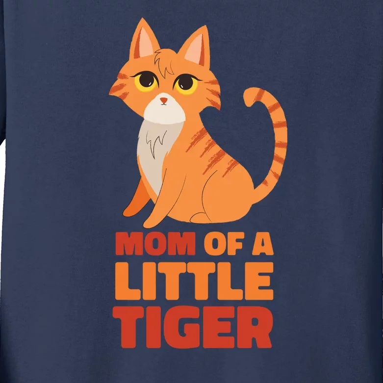 Mom Of A Little Tiger Kids Long Sleeve Shirt