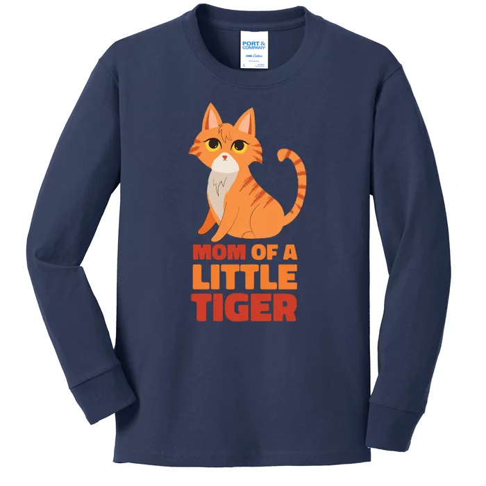 Mom Of A Little Tiger Kids Long Sleeve Shirt