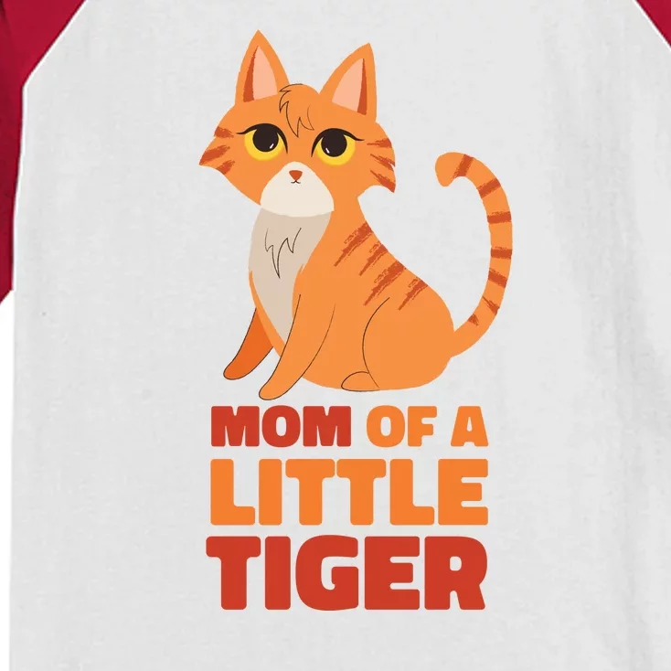 Mom Of A Little Tiger Kids Colorblock Raglan Jersey