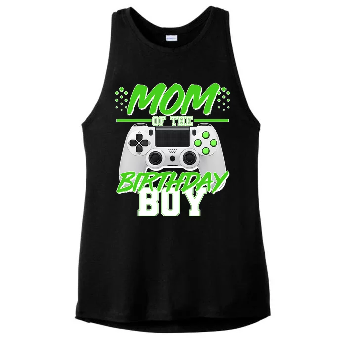 Mom Of Birthday Boy Video Gamer Ladies Tri-Blend Wicking Tank