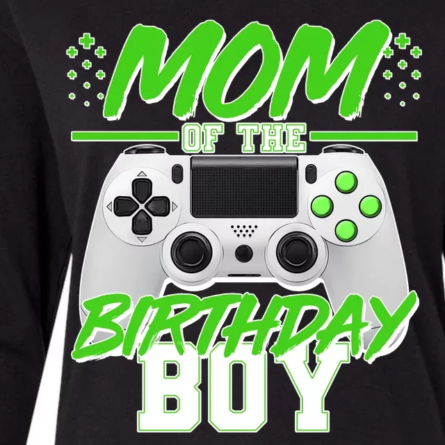 Mom Of Birthday Boy Video Gamer Womens Cotton Relaxed Long Sleeve T-Shirt