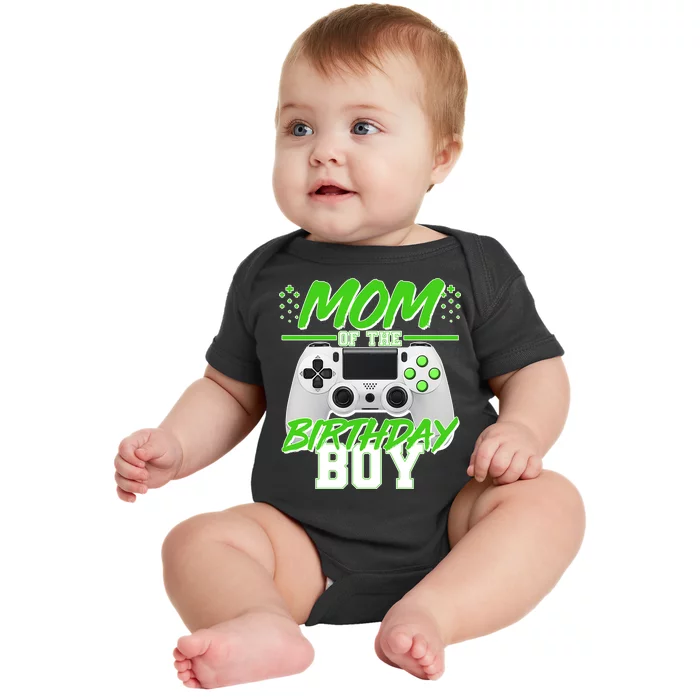 Mom Of Birthday Boy Video Gamer Baby Bodysuit