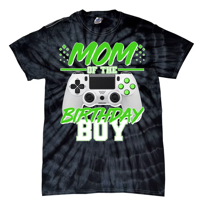 Mom Of Birthday Boy Video Gamer Tie-Dye T-Shirt