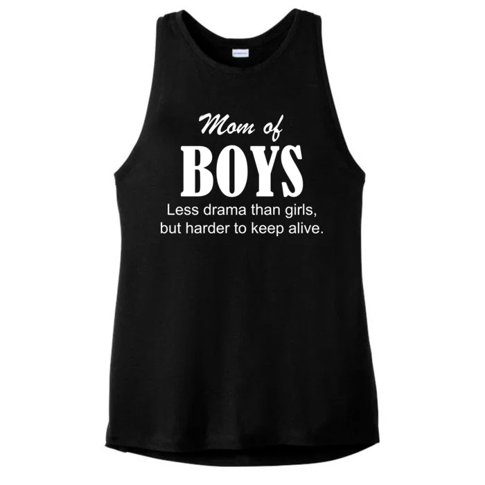 Mom Of Boys Ladies Tri-Blend Wicking Tank