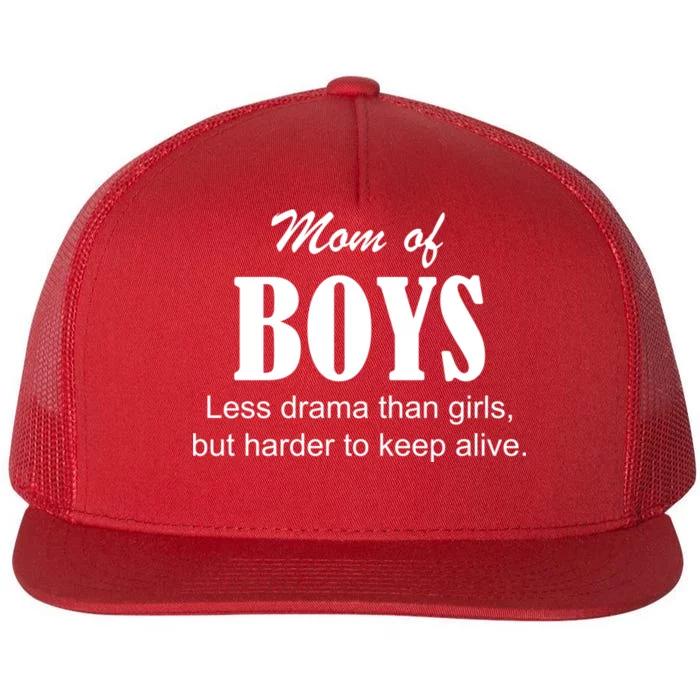 Mom Of Boys Flat Bill Trucker Hat