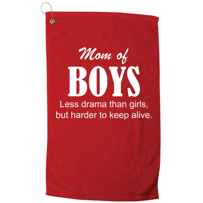 Mom Of Boys Platinum Collection Golf Towel