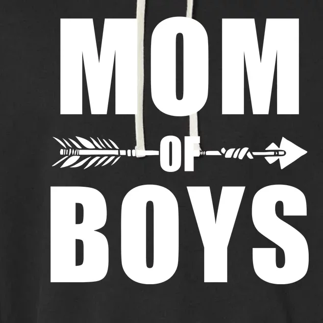 Mom of Boys Cute Mother's Day Garment-Dyed Fleece Hoodie