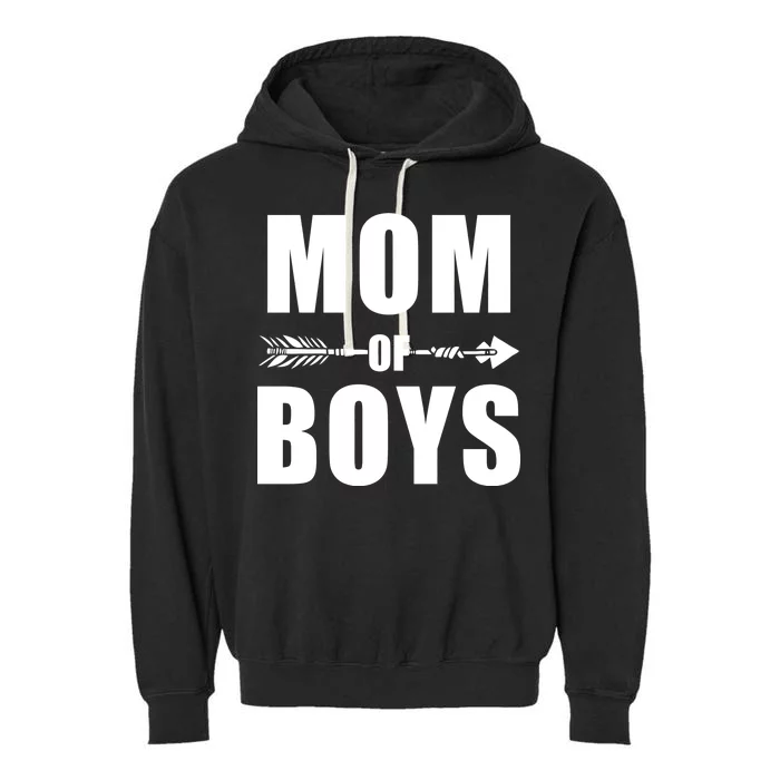 Mom of Boys Cute Mother's Day Garment-Dyed Fleece Hoodie