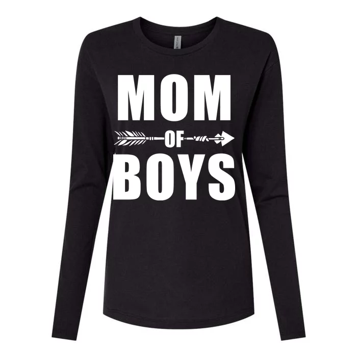 Mom of Boys Cute Mother's Day Womens Cotton Relaxed Long Sleeve T-Shirt