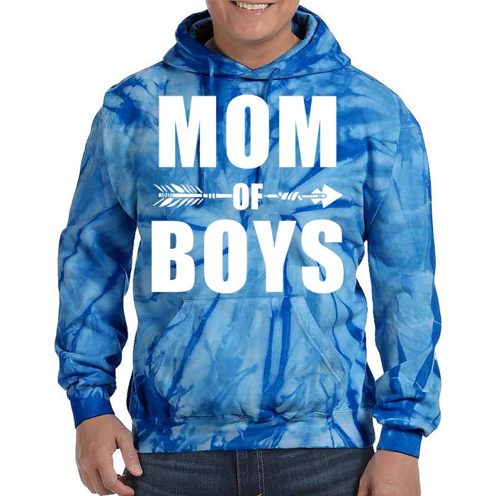 Mom of Boys Cute Mother's Day Tie Dye Hoodie