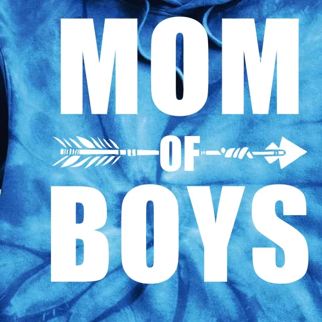 Mom of Boys Cute Mother's Day Tie Dye Hoodie