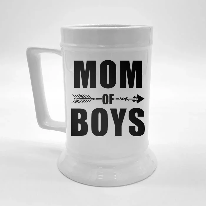 Mom of Boys Cute Mother's Day Front & Back Beer Stein