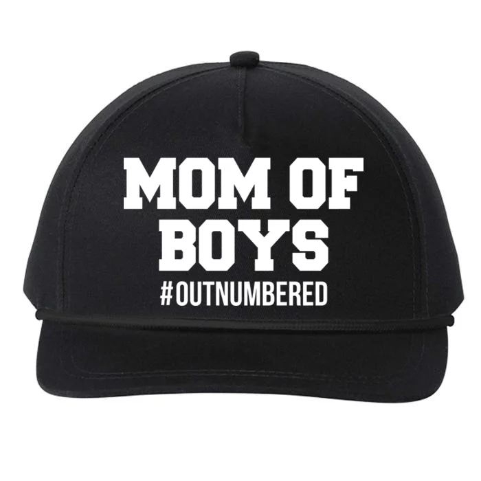 Mom of Boys Hashtag Out Numbered Snapback Five-Panel Rope Hat