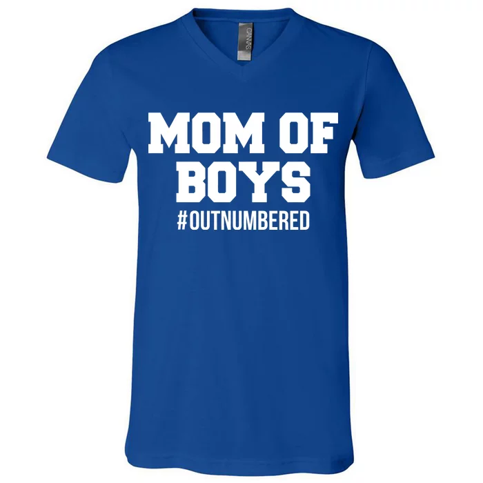 Mom of Boys Hashtag Out Numbered V-Neck T-Shirt