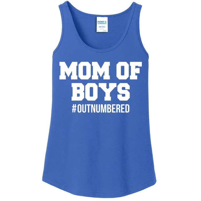 Mom of Boys Hashtag Out Numbered Ladies Essential Tank