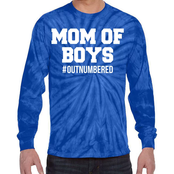 Mom of Boys Hashtag Out Numbered Tie-Dye Long Sleeve Shirt