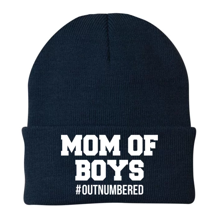 Mom of Boys Hashtag Out Numbered Knit Cap Winter Beanie