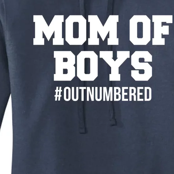 Mom of Boys Hashtag Out Numbered Women's Pullover Hoodie