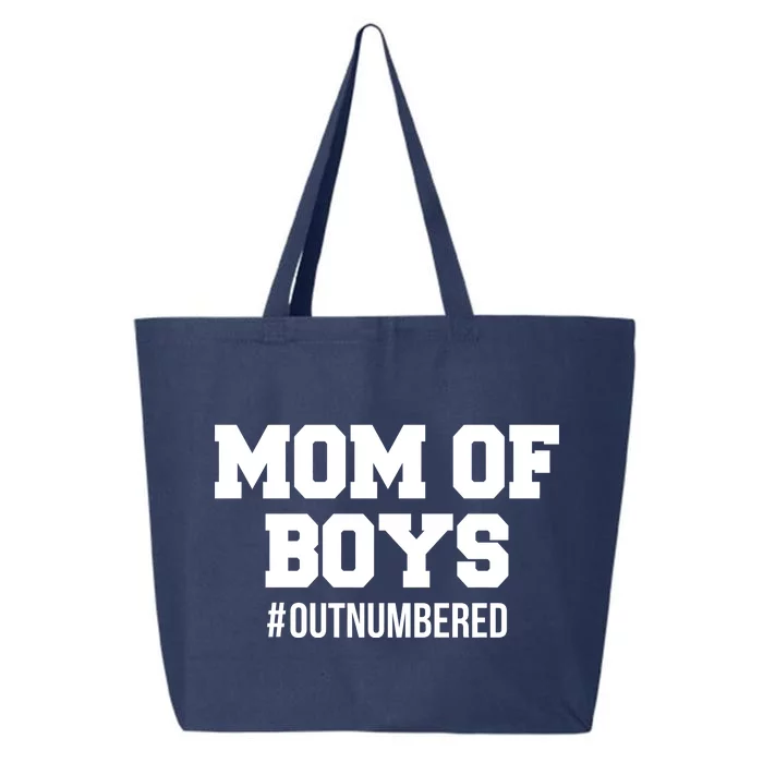 Mom of Boys Hashtag Out Numbered 25L Jumbo Tote