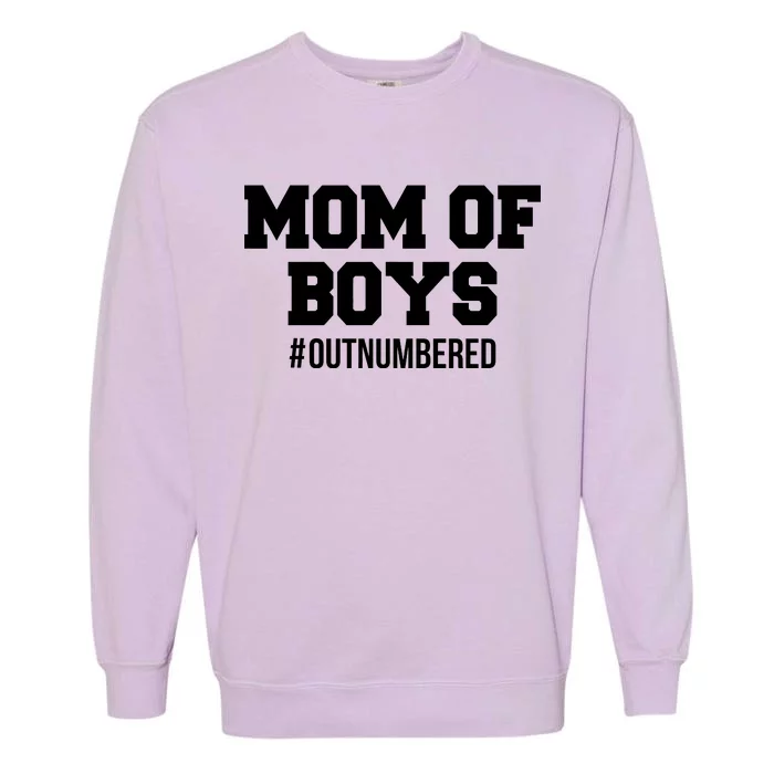 Mom of Boys Hashtag Out Numbered Garment-Dyed Sweatshirt