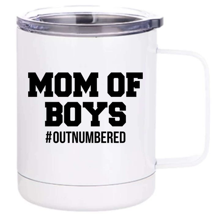 Mom of Boys Hashtag Out Numbered Front & Back 12oz Stainless Steel Tumbler Cup